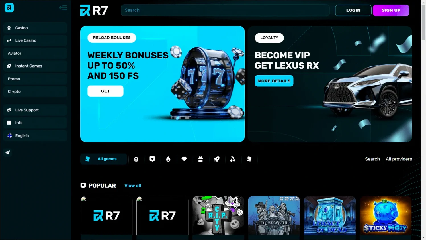 R7 casino welkomstbonus tot 300% en 225 gratis spins
